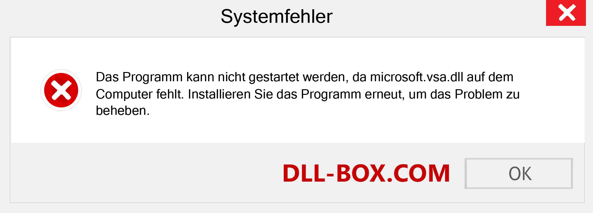 microsoft.vsa.dll-Datei fehlt?. Download für Windows 7, 8, 10 - Fix microsoft.vsa dll Missing Error unter Windows, Fotos, Bildern