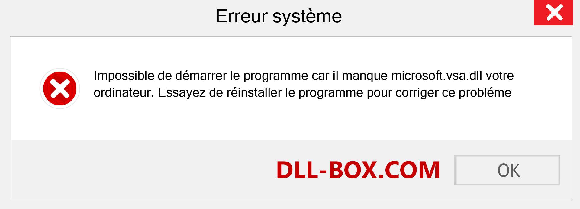 Le fichier microsoft.vsa.dll est manquant ?. Télécharger pour Windows 7, 8, 10 - Correction de l'erreur manquante microsoft.vsa dll sur Windows, photos, images